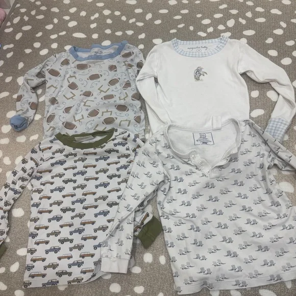 Lot of 13 Pima pajamas tee short sleeve long pants boys lake tbbc roller rabbit